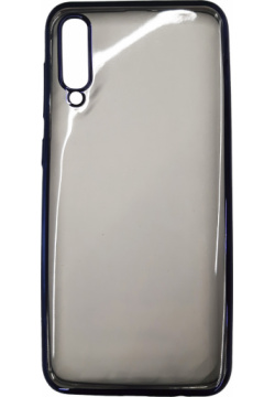 Чехол накладка ONEXT для смартфона Samsung Galaxy A30s/A50/A50s  Силикон Прозрачный Синяя рамка 70824
