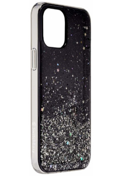 Чехол накладка SwitchEasy Starfield для смартфона iPhone 12/12 Pro  Поликарбонат/полиуретан Transparent Black Черный GS 103 122 171 66