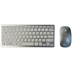 Комплект беспроводной клавиатура+мышь Qumo Paragon K15/M21  Wireless Серебристый/Белый 24188
