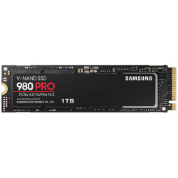 Внутренний SSD накопитель Samsung 980 PRO 1Tb  M 2 2280 PCIe Gen4 x4 NVMe 1 3c 3D NAND TLC Черный MZ V8P1T0BW
