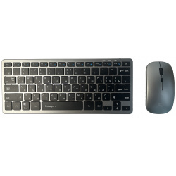 Комплект беспроводной клавиатура+мышь Qumo Paragon K15/M21  Wireless Серый/Черный 23892