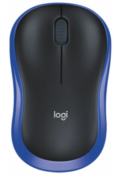 Мышь беспроводная Logitech M185  1000dpi Wireless/USB Черный/Синий 910 002632/910 002239