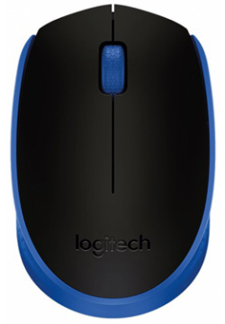 Мышь беспроводная Logitech M171  1000dpi Wireless/USB Черный/Синий 910 004644