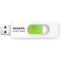 Флешка ADATA UV320  512Gb USB 3 2 Белый/Зеленый AUV320 512G RWHGN