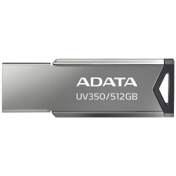 Флешка ADATA UV350  512Gb USB 3 2 Серебристый/Черный AUV350 512G RBK