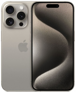 Смартфон Apple iPhone 15 Pro 128Gb Natural Titanium (iOS 17  A17 6 1" 8192Mb/128Gb 5G ) [MTQ63CH/A] MTQ63CH/A