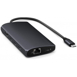 USB хаб Satechi C Multiport Adapter 8K With Ethernet V3 (5xUSB Type  HDMI RJ 45 SD micro SD) Черный Док станция ST P8KED