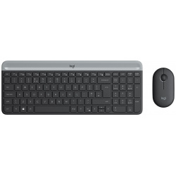 Комплект беспроводной клавиатура+мышь Logitech MK470 Slim  Wireless/USB Черный/Серый 920 009206