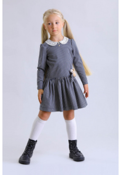 Платье Маленькая леди в клетку для девочки  Модель выполнена из вискозы