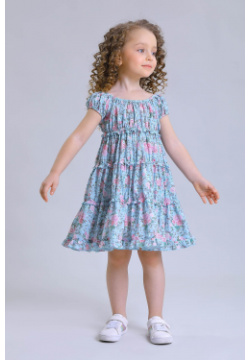 Платье Маленькая леди Нежное летнее  Модель из жатого хлопка в цветочек