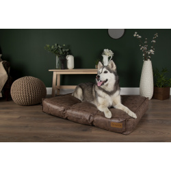 SCRUFFS Матрас для собак "Knightsbridge"  экокожа шоколад 100х70х15см (Великобритания) 661426