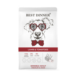 BEST DINNER Sensible Adult Medium&Maxi Lamb&Tomatoes Корм сух ягн/томаты д/соб ср/кр пор 15кг 75020