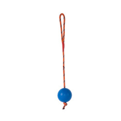 DUVO+ Игрушка для собак резиновая "Мячик на верёвке"  синяя D6см/30см (Бельгия) 10168/blue