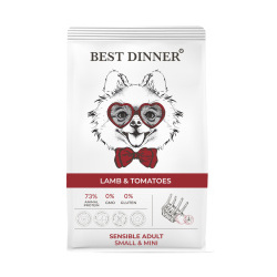 BEST DINNER Sensible Adult Mini Lamb&Tomatoes Корм сух ягн/томаты д/собак мелких пор 3кг 75023