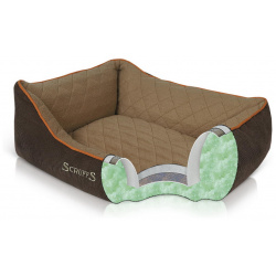 SCRUFFS Лежак для животных с бортиками "Thermal Box Bed"  коричневый 75х60х19см (Великобритания) 677274