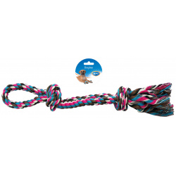 DUVO+ Игрушка для собак веревочная с ручкой и узлом  разноцветный 50см (Бельгия) 4705029/DV