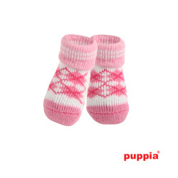 PUPPIA Носки для собак "Argyle"  розовые с ромбами M (Южная Корея) PAMD SO072 PK