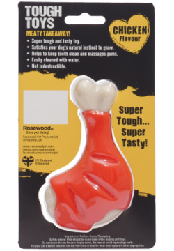 ROSEWOOD Игрушка для собак нейлон "Бедро куриное с ароматом"  красная 18см (Великобритания) 40335/RW