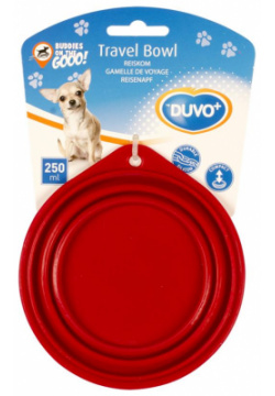 DUVO+ Миска для животных складная  силиконовая красная 18см/1000мл (Бельгия) 1717064/DV