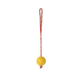 DUVO+ Игрушка для собак резиновая "Мячик на верёвке"  жёлтая D6см/30см (Бельгия) 10168/yellow