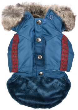 PUPPIA Куртка для собак с капюшоном "Brock"  синяя L (Южная Корея) PAUD JM1851 TE