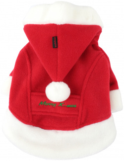 PUPPIA Куртка для собак с капюшоном новогодняя "Santa"  красная ХXL 42см (Южная Корея) PDDF SC23 RD XXL