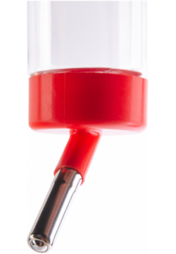 VOLTREGA Поилка для грызунов пластиковая с металлическим носиком  21х5см 250мл красная (Испания) 0303523/red