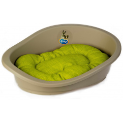 DUVO+ Лежак для собак пластиковый с подушкой "Соня II"  коричневый/зеленый 65х46х21cм (Бельгия) 134101/10206/DV