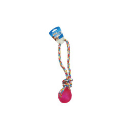 DUVO+ Игрушка для собак веревочная "Мячик с ручкой"  розовый 37cм (Бельгия) 1714546/pink