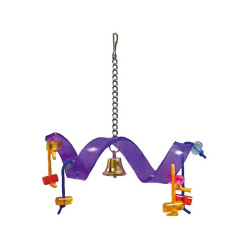 SkyRus Игрушка для птиц "Спираль с колокольчиком"  фиолетовая 20х5 5х19 5см игрушки и грызунов 56635/SR