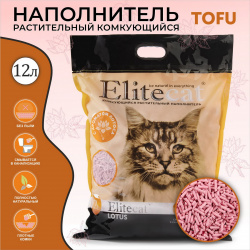 ELITECAT Наполнитель комкующийся  растительный "Tofu Lotus" 12л / 5 4кг 6058/EC