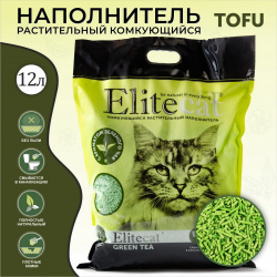 ELITECAT Наполнитель комкующийся  растительный "Tofu Green Tea" 12л / 5 4кг 6010/EC