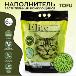 ELITECAT Наполнитель комкующийся  растительный "Tofu Green Tea" 6л / 2 7кг 6003/EC