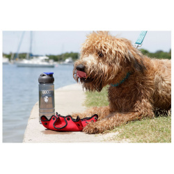 DOOG Комплект дорожный для собак (бутылка 600мл + миска)  красная (Австралия) BB3IN1R