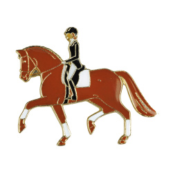 HappyROSS Значок металлический "Объездка лошади"  27х25мм коричневый (Германия) 20631/BB