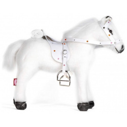 Мягкая игрушка Gotz Белая лошадь с седлом и уздечкой со звуком 40 см 3401485