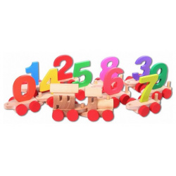 Деревянная игрушка Paremo паровозик с цифрами в деревянном ящике PE817 6