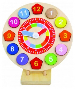 Деревянная игрушка Bino Пазл вкладыш Часы 84051 деревянные