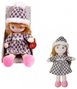 ABtoys Кукла в шапочке и фетровом платье 36 см M6059