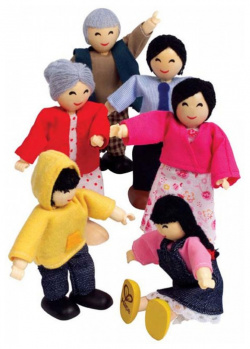 Hape Набор мини кукол Счастливая азиатская семья E3502_HP