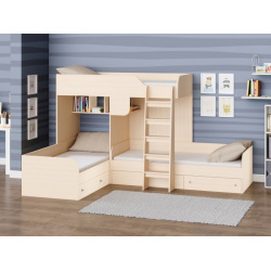 Подростковая кровать РВ Мебель двухъярусная Трио (дуб молочный) TRIO 1