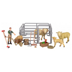 Masai Mara Набор фигурок животных На ферме (ферма игрушка  овцы фермер инвентарь) ММ205 071