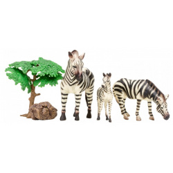 Masai Mara Набор фигурок Мир диких животных Семья зебр (5 предметов) MM201 009