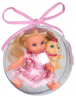 Bondibon Набор игровой куколка Oly 13 см с собачкой в прозрачном шаре ВВ3882
