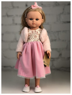 Lamagik S L  Кукла Нэни блондинка в розовом платье и меховой кофточке 42 см 42018