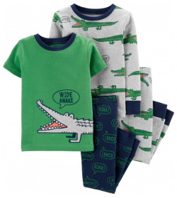 Carters Пижама для мальчика с крокодилами (4 предмета) 1L808910/2L809510