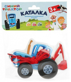 Деревянная игрушка Буратино Каталка Синий трактор KCT01