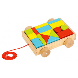 Деревянная игрушка Tooky Toy Каталка с кубиками 21х19 5 см TKB369A