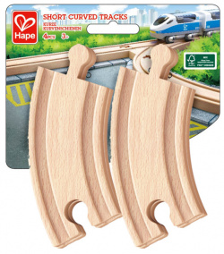 Hape Элементы игрушечной железной дороги  Закругленные короткие рельсы (4 предмета) E3776_HP