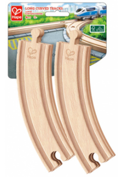Hape Элементы игрушечной железной дороги  Закругленные длинные рельсы (4 предмета) E3777_HP